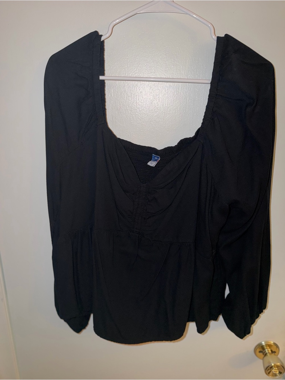 Old Navy Black Long-Sleeve Peasant Blouse- worn once
